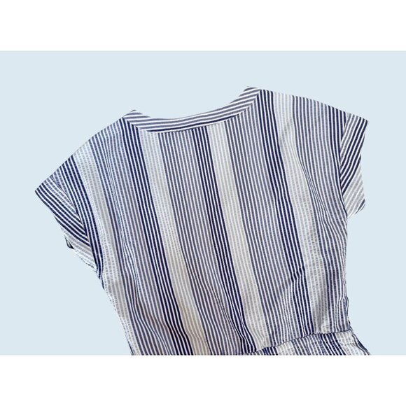 VINEYARD VINES Striped Short Sleeve V Neck Romper Size S - Picture 6 of 8